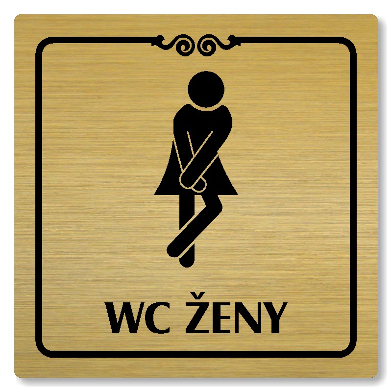 WC ženy, 80x80mm, zlatá, Texas
